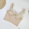 Super Fairy Ostrich Fur Boning Corset Tube Top