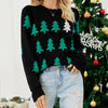 Red Jacquard Christmas Tree Sweater