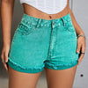 High Waist Loose Slimming Raw Hem Jeans Shorts