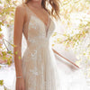 V-Neck Sleeveless Lace Wedding Dress