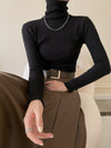 Simple Graceful Solid Color Turtleneck Sweater