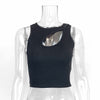 Slim Fit Hollow Out Cutout Chest Design Camisole for Women