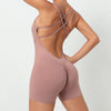 Pleated Peach Hip Quick-Drying Yoga Jumpsuit