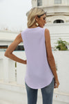 Solid Color Chiffon Sleeveless Pullover Shirt