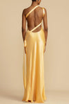 Slim Fit One-Shoulder Satin Party Dress