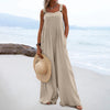 Ethnic Solid Color Wide Leg Jumpsuit