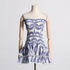 Embroidered Ruffled Tube Top Short Dress for Women