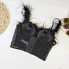 Super Fairy Ostrich Fur Boning Corset Tube Top