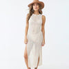 Knitted Hollow Out Split Beach Cover-Up Dress