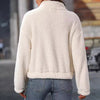 Plush Loose Half-Zip Stand Collar Sweater