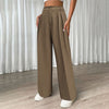 Pleated High Waist Loose Straight Pants for Women