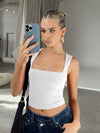 Slim Fit Square Collar Bottoming Vest Top for Women