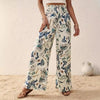 Printed Elastic Waist Wide Leg Pants