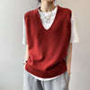 Spring Preppy V-Neck Knitted Sleeveless Vest