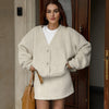 Fashionable Cashmere Cardigan and Skirt Set