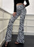 Yogahose mit Bootcut-Design im Zebra-Print