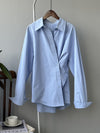 Irregular Asymmetric Button-Up Shirt for Women