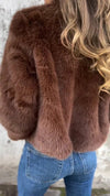 Faux Fur Turtleneck Zipper Casual Coat