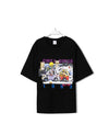 Black Graphic Print Cotton Office T-Shirt