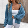 Stand Collar Solid Color Cardigan Sweater