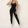 V-Ausschnitt Rückenfrei Yoga Fitness Jumpsuit Hüftsport Tanzhose Damen