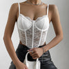 Lace Diamond Boned Corset Crop Top