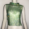 Luxury Rhinestone Turtleneck Vest