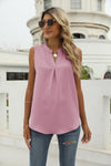 Solid Color Chiffon Sleeveless Pullover Shirt