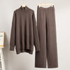 Turtleneck Sweater Suit - Loose Casual Thick Knit Trousers Set