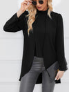 Faux Two-Piece Stand Collar Long Sleeve Top