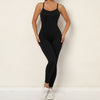 V-Ausschnitt Rückenfrei Yoga Fitness Jumpsuit Hüftsport Tanzhose Damen