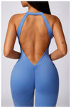 Peach Hip Raise Beauty Back Yoga Jumpsuit