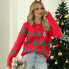 Red Jacquard Christmas Tree Sweater