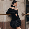 Vintage Off-Shoulder Tulle Tutu Dress