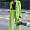 Solid Color Long Sleeve Beauty Casual Outerwear Two-Piece Set