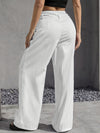 Casual High Waist Stitching Straight Leg Work Pants