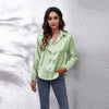 Women’s Satin Artificial Silk Long Sleeve Shirt