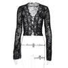 Summer Printed Sexy Mesh Lace Cardigan T-Shirt for Women