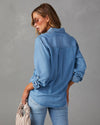 Casual Single-Breasted Long Sleeve Denim Shirt