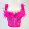 Super Fairy Ostrich Fur Boning Corset Tube Top