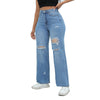 Water Washed Wide Leg Jeans for Women