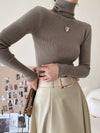 Simple Graceful Solid Color Turtleneck Sweater